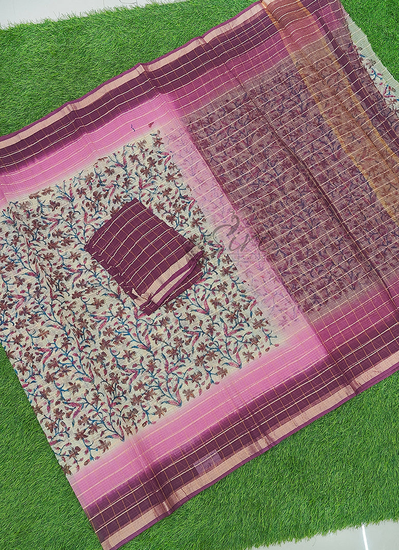 Beautiful Printed Pure Cotton Kota Saree