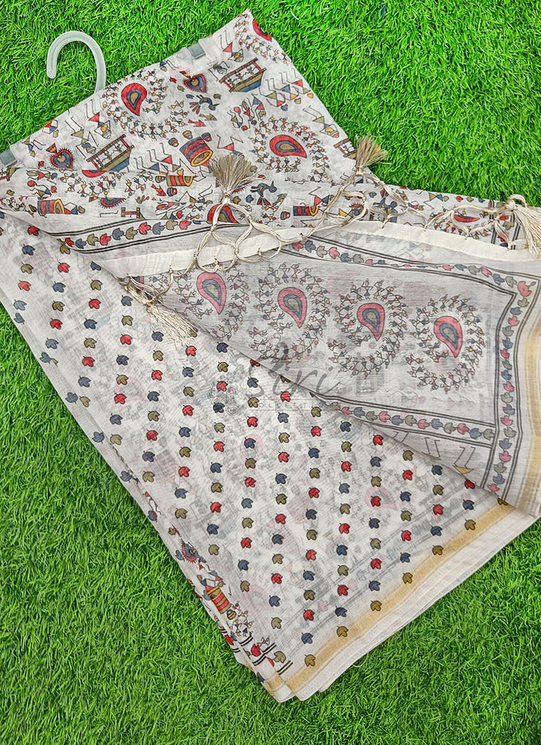 Beautiful Digital Print Chanderi Saree