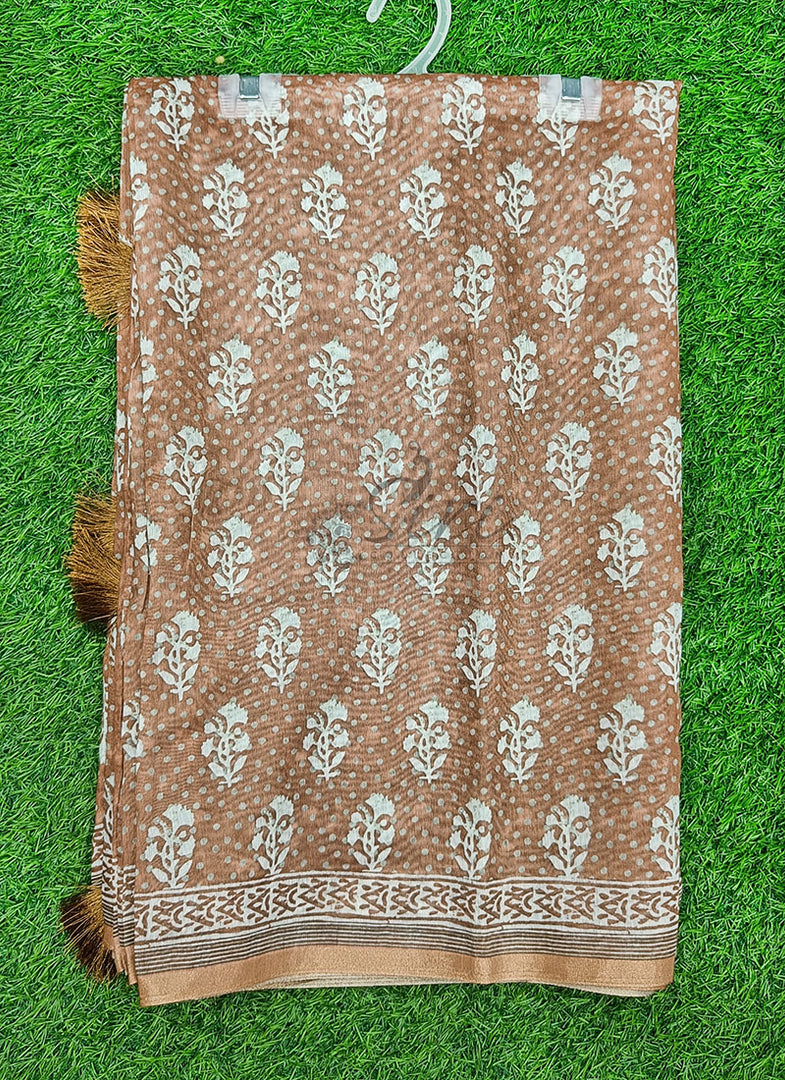 Beautiful Digital Print Chanderi Saree