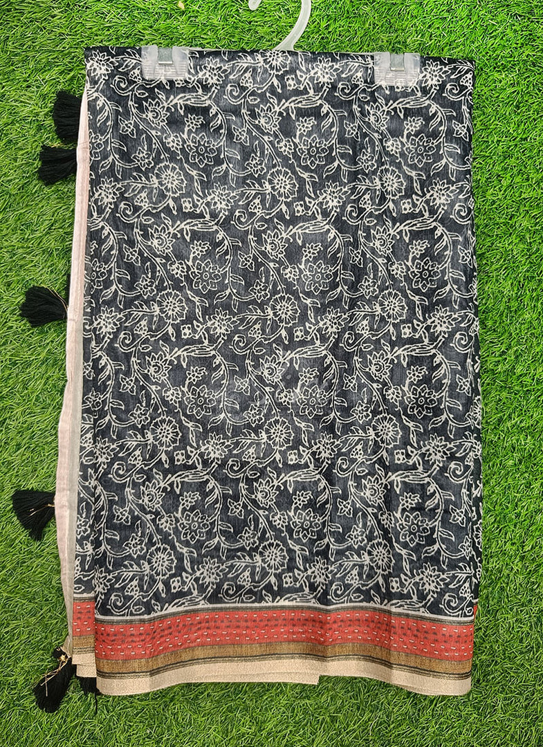 Beautiful Digital Print Chanderi Saree