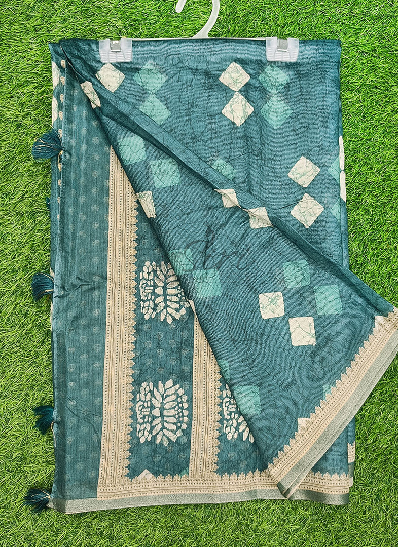 Beautiful Digital Print Chanderi Saree
