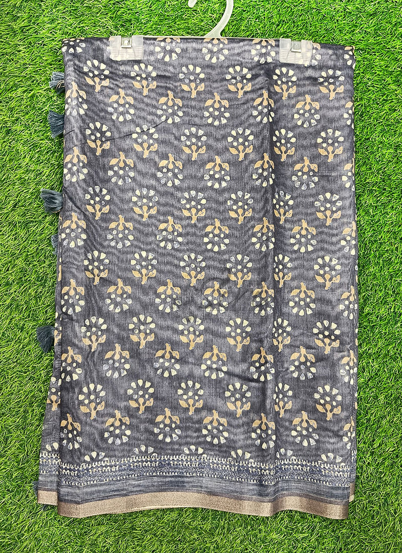 Beautiful Digital Print Chanderi Saree
