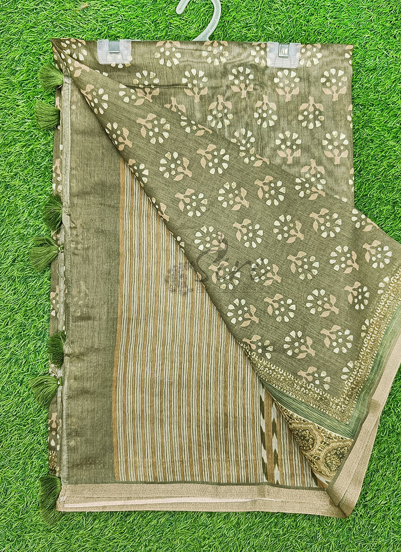 Beautiful Digital Print Chanderi Saree