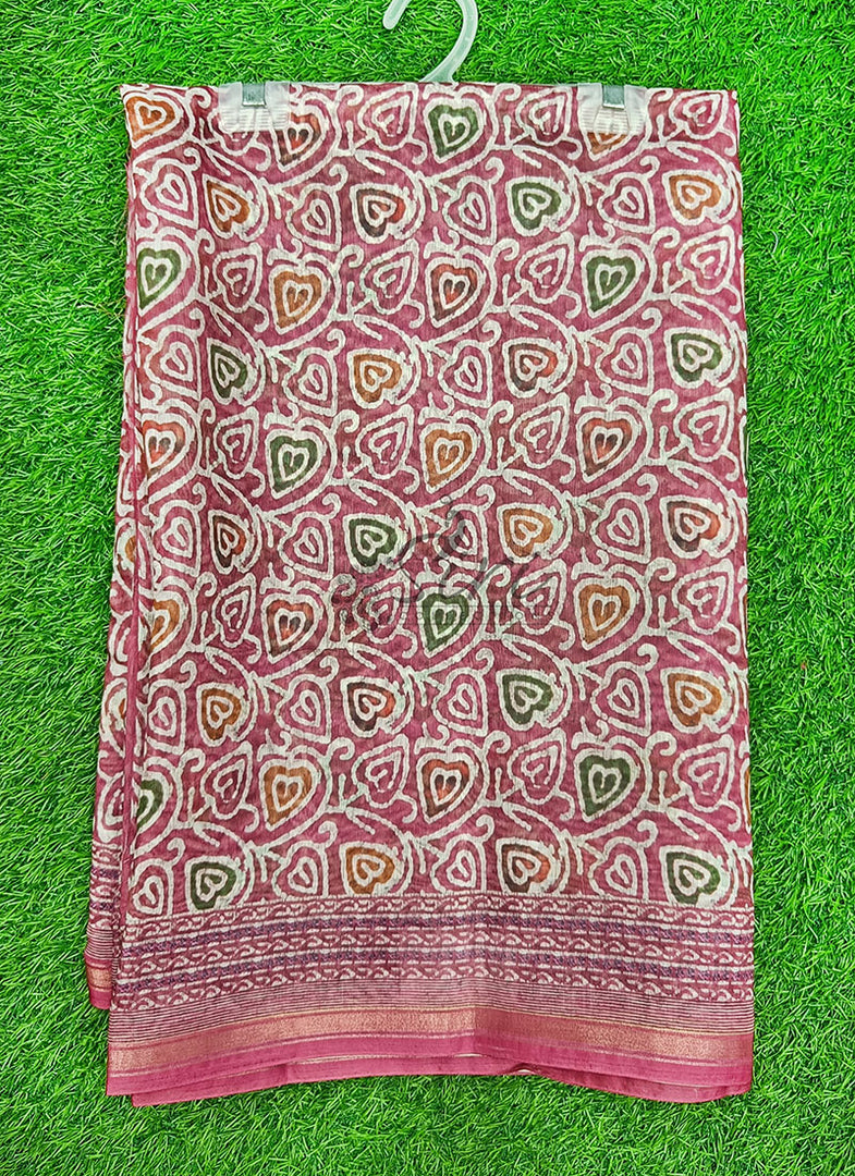 Beautiful Digital Print Chanderi Saree