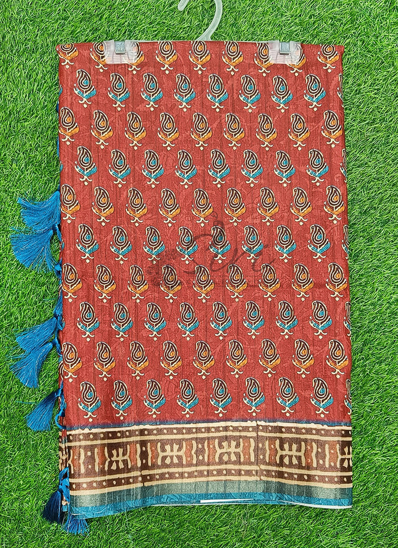 Beautiful Digital Print Tussar Saree