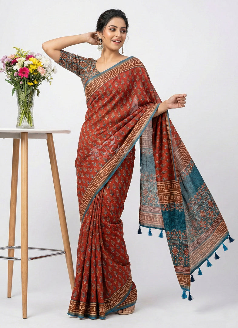 Beautiful Digital Print Tussar Saree