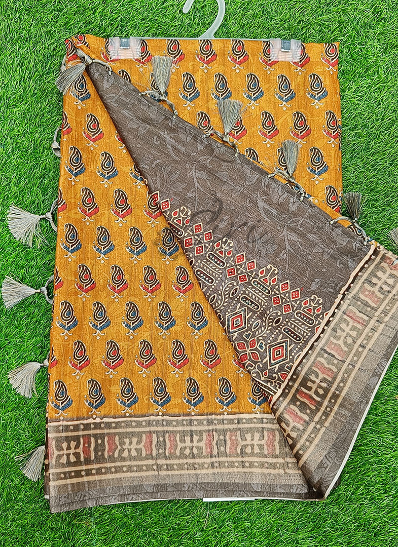 Beautiful Digital Print Tussar Saree