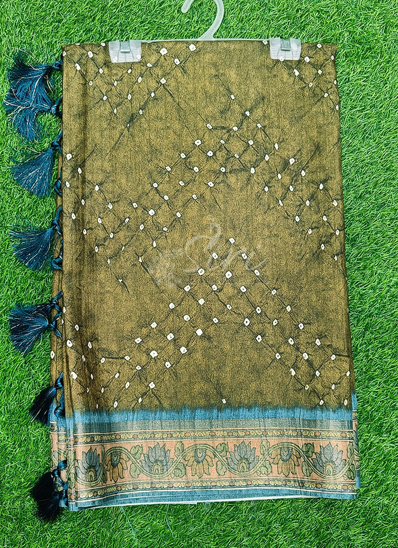 Beautiful Digital Print Tussar Saree