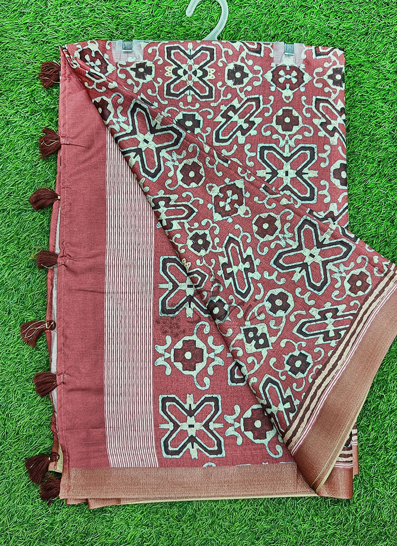 Beautiful Digital Print Tussar Saree