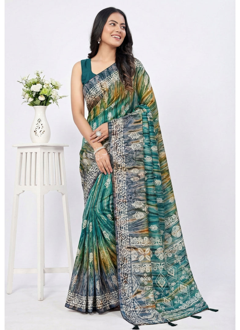 Beautiful Printed Fancy Silk Saree