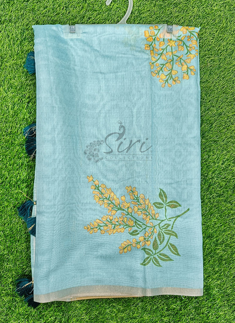 Beautiful Digital Print Soft Linen Saree