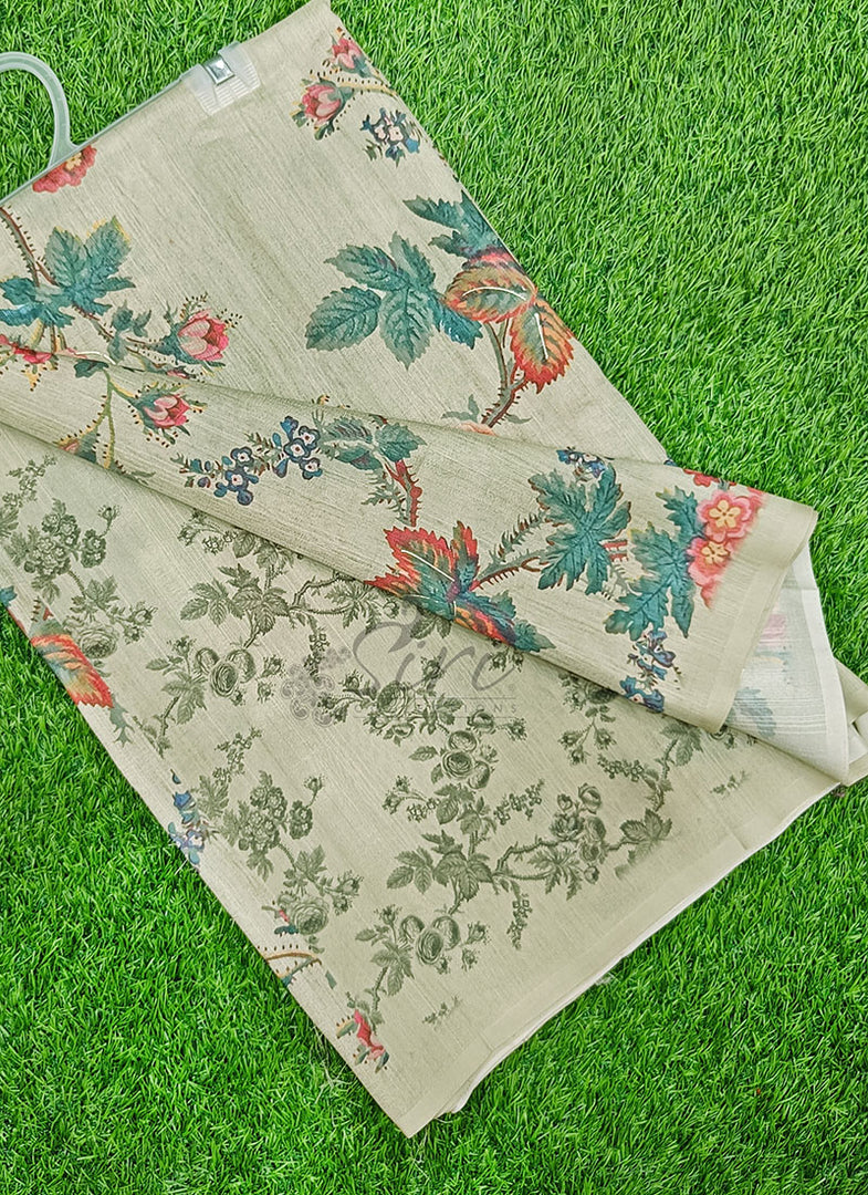 Lovely Digital Print Soft Tussar Saree