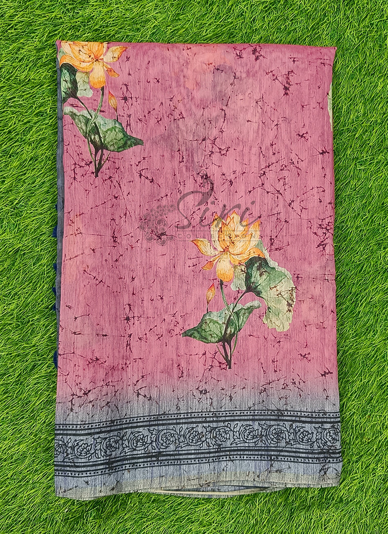 Lovely Digital Print Chanderi Saree
