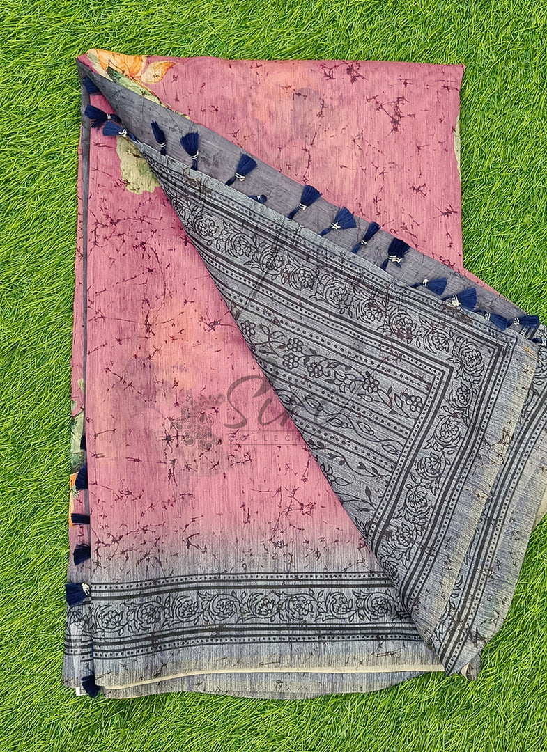 Lovely Digital Print Chanderi Saree