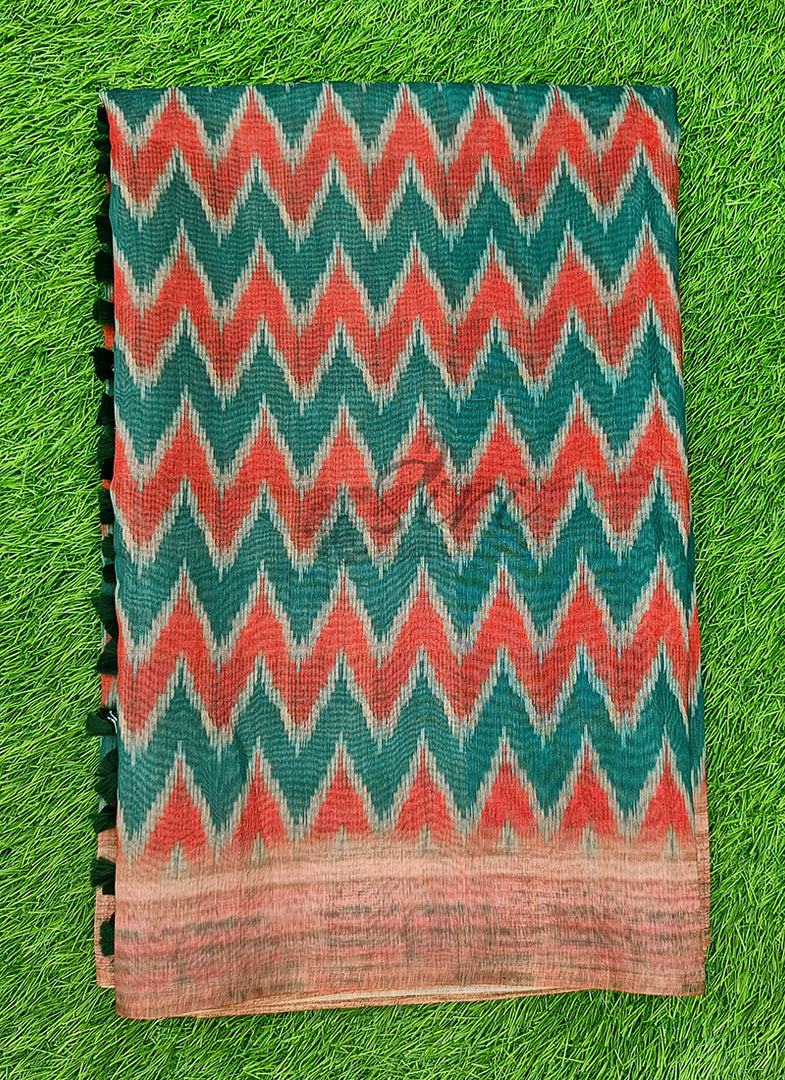 Lovely Digital Print Chanderi Saree