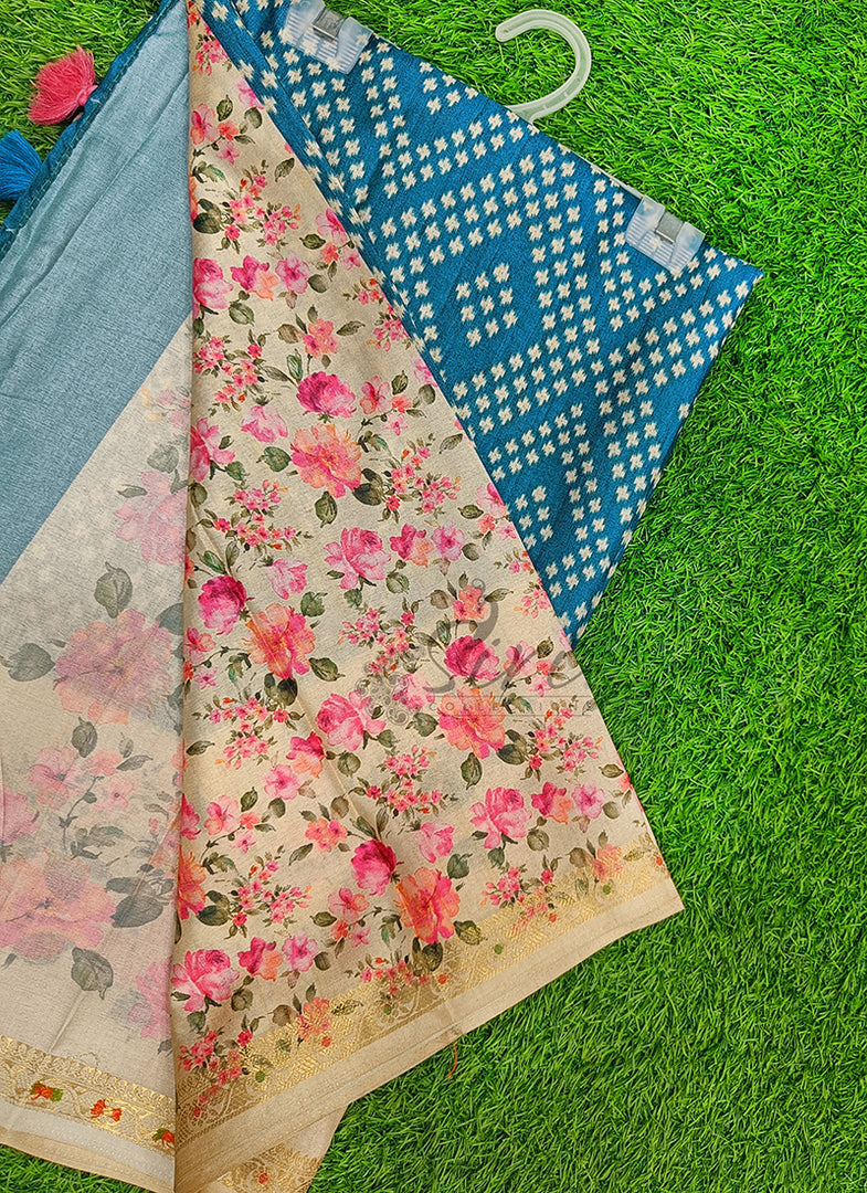 Lovely Digital Print Soft Silk Saree