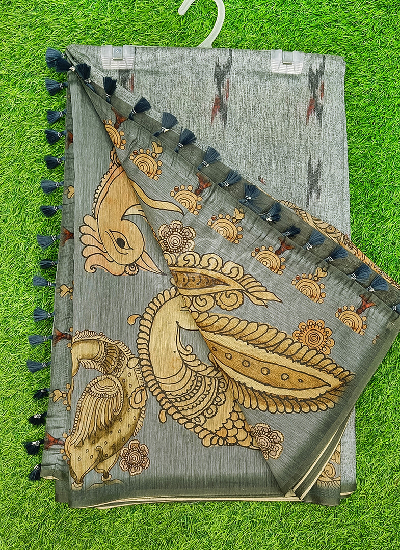Lovely Digital Print Chanderi Saree