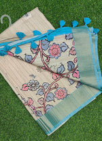 Load image into Gallery viewer, Beautiful Digital Print Fancy Tussar Saree in Kalamkari Design
