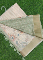 Load image into Gallery viewer, Beautiful Digital Print Fancy Tussar Saree in Kalamkari Design