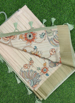 Load image into Gallery viewer, Beautiful Digital Print Fancy Tussar Saree in Kalamkari Design