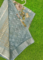 Load image into Gallery viewer, Lovely Digital Print Linen Saree