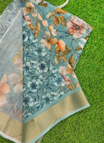 Load image into Gallery viewer, Lovely Digital Print Linen Jute Saree