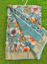 Load image into Gallery viewer, Lovely Digital Print Linen Jute Saree