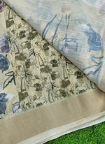 Load image into Gallery viewer, Lovely Digital Print Linen Jute Saree