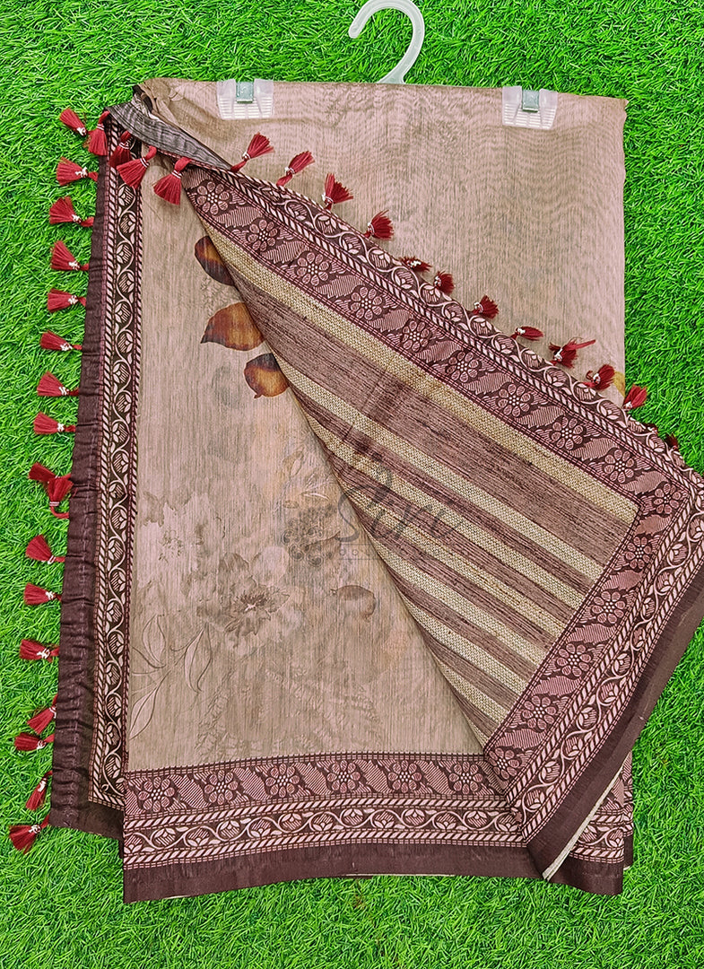 Lovely Digital Print Chanderi Saree