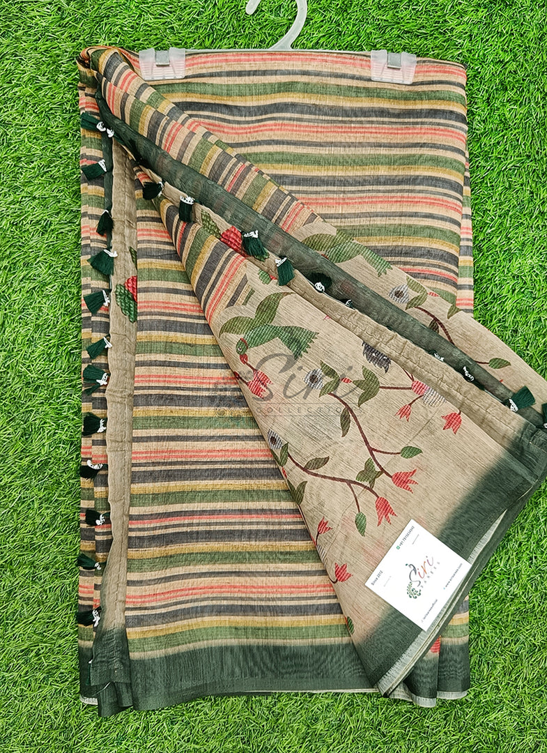 Lovely Digital Print Chanderi Saree