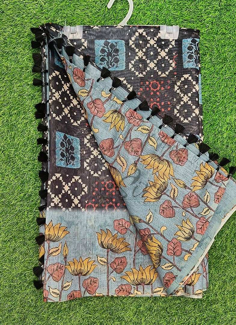 Lovely Digital Print Chanderi Saree