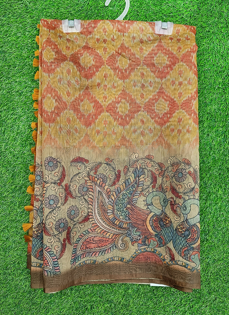 Lovely Digital Print Chanderi Saree