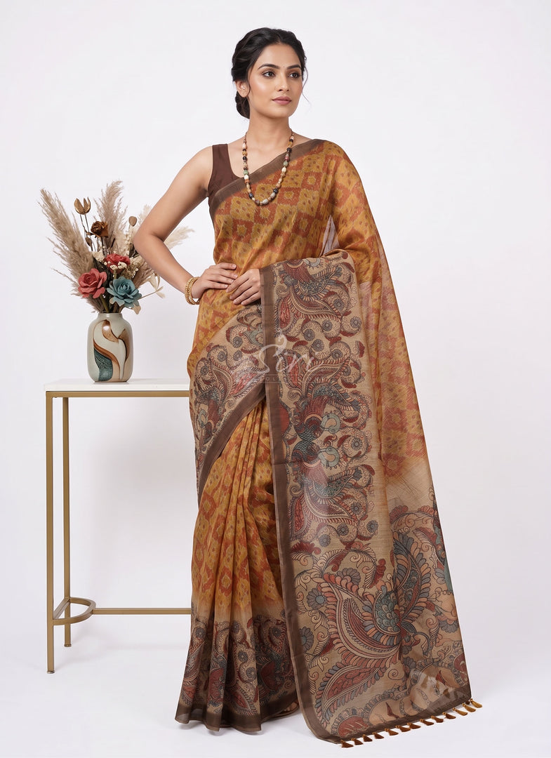 Lovely Digital Print Chanderi Saree