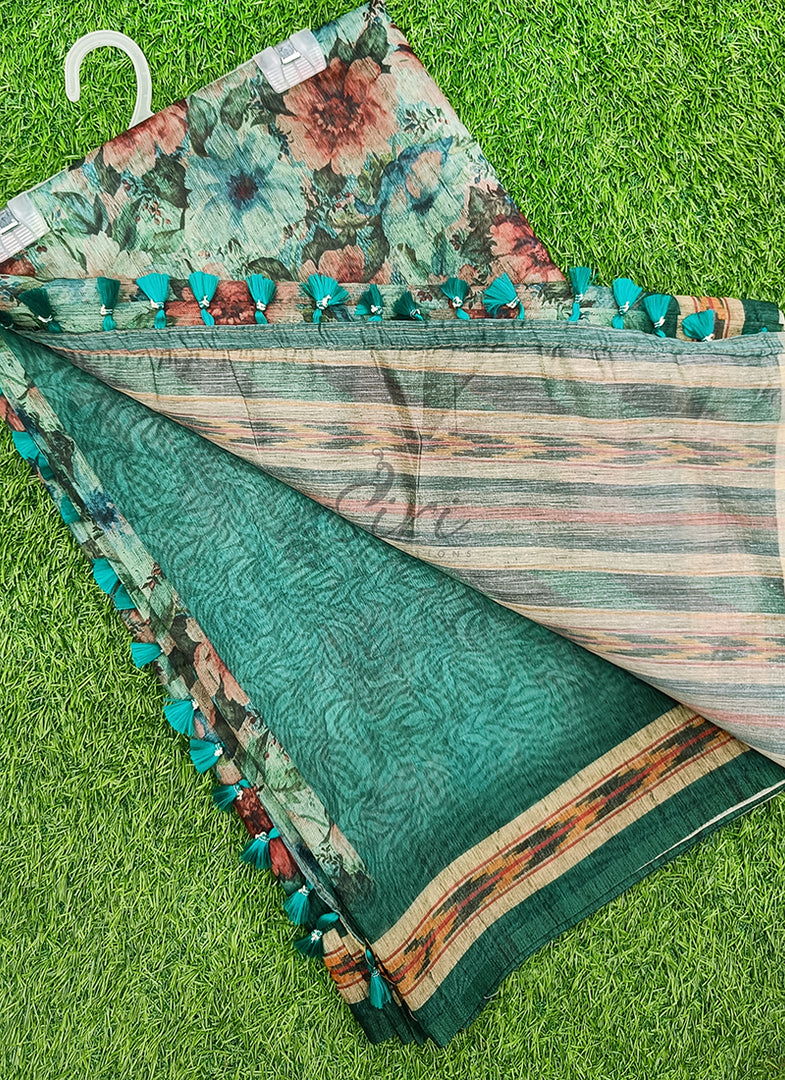 Lovely Digital Print Chanderi Saree