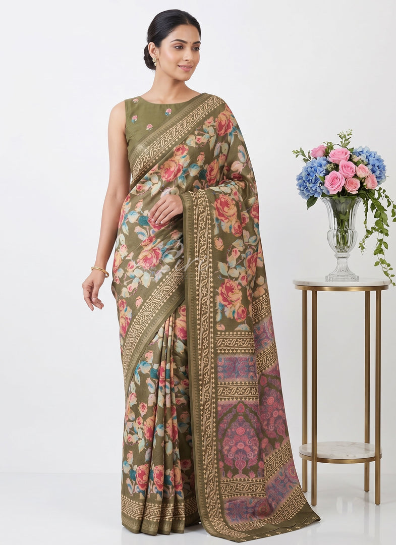 Siri Collections Latest Printed Fancy Silk Saree