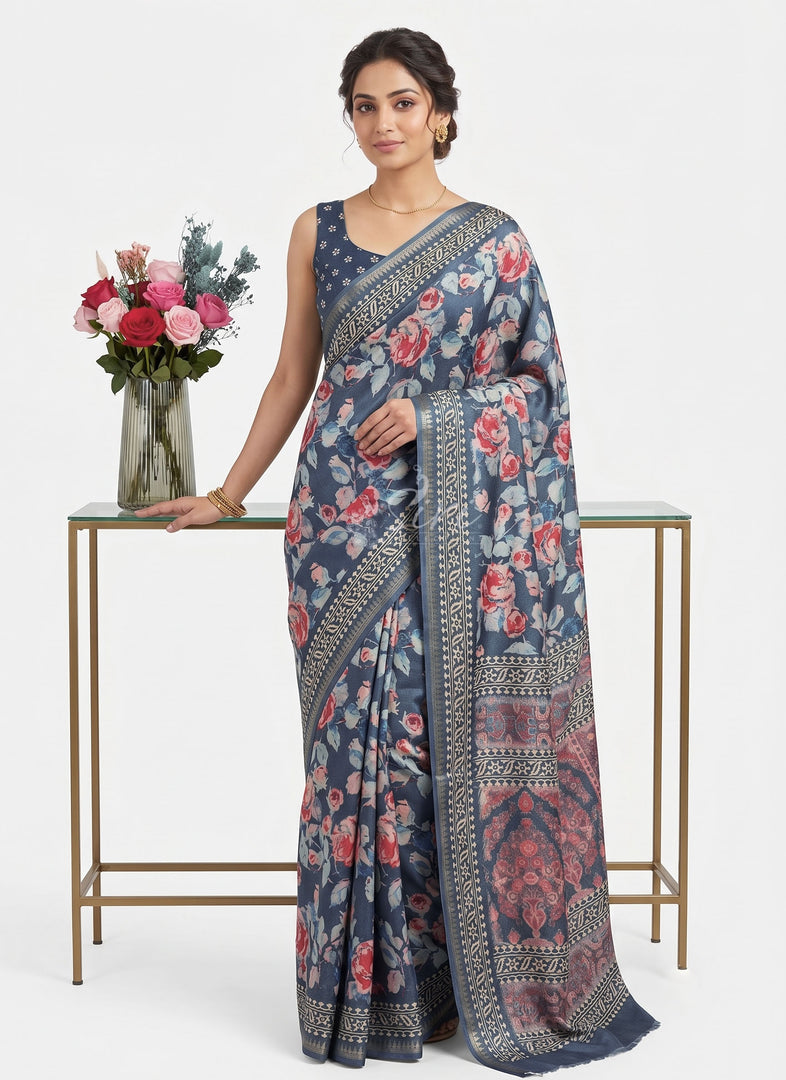 Siri Collections Latest Printed Fancy Silk Saree