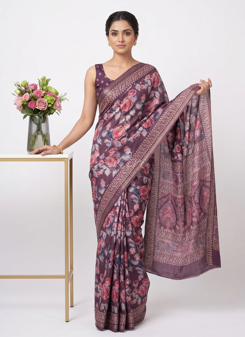 Siri Collections Latest Printed Fancy Silk Saree