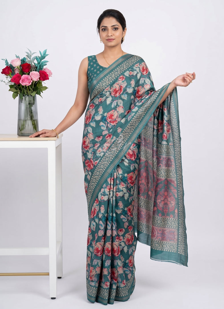 Siri Collections Latest Printed Fancy Silk Saree