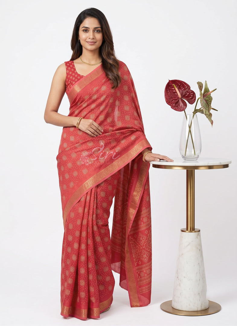 Siri Collections Latest Printed Crepe Silk Saree