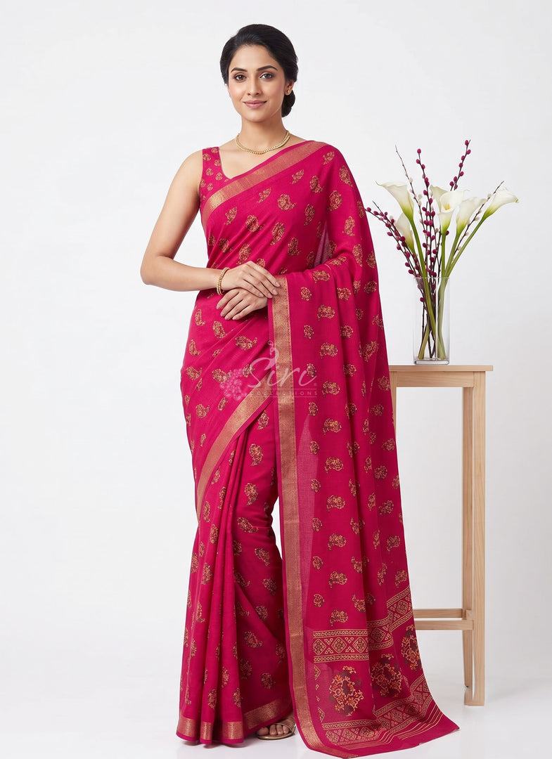 Siri Collections Latest Printed Crepe Silk Saree