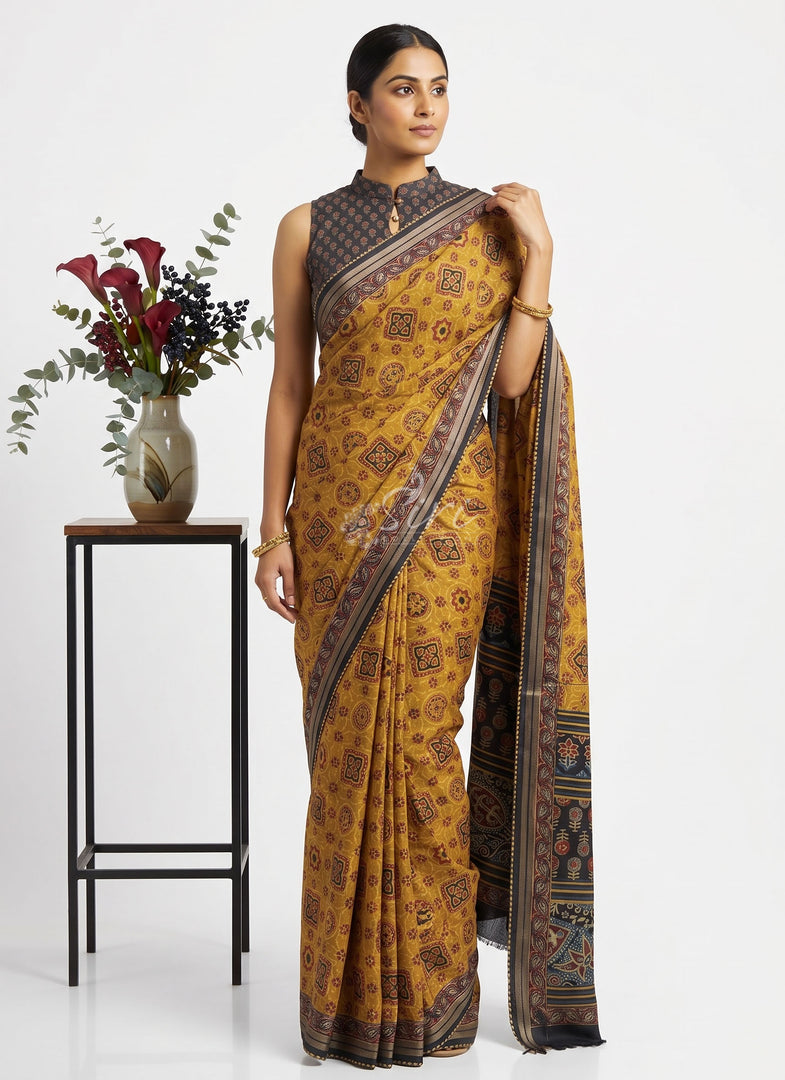 Siri Collections Designer Digital Print Semi Tussar Saree with Blouse
