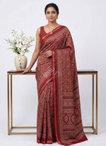 Load image into Gallery viewer, Latest Fancy Silk Saree in Ajrakh Print