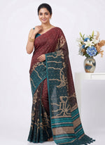Load image into Gallery viewer, Siri Collections Premium Digital Printed Bhagalpur Silk Saree