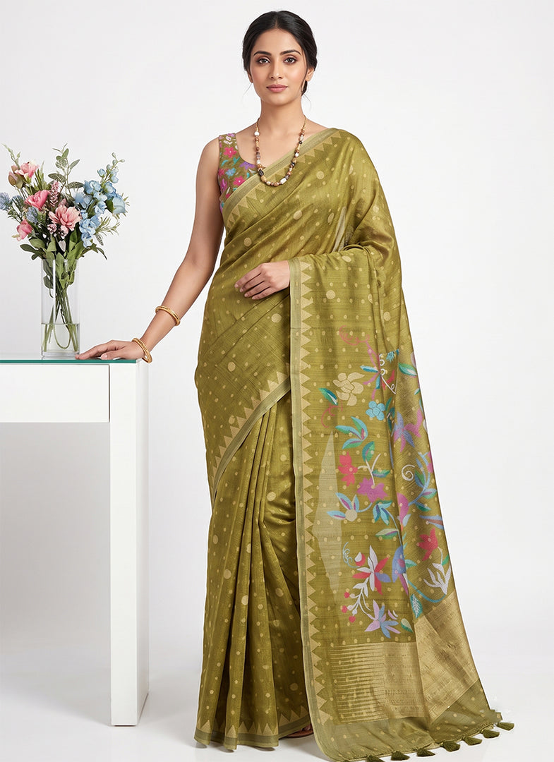 Siri Collections Premium Digital Printed Bhagalpur Silk Saree