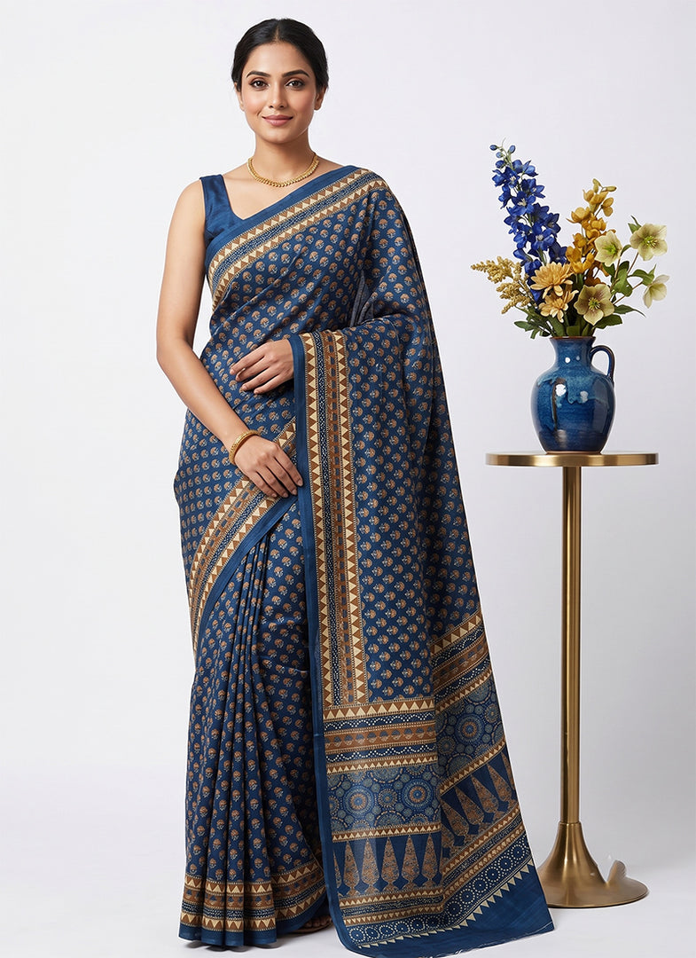 Siri Collections Premium Digital Printed Bhagalpur Silk Saree