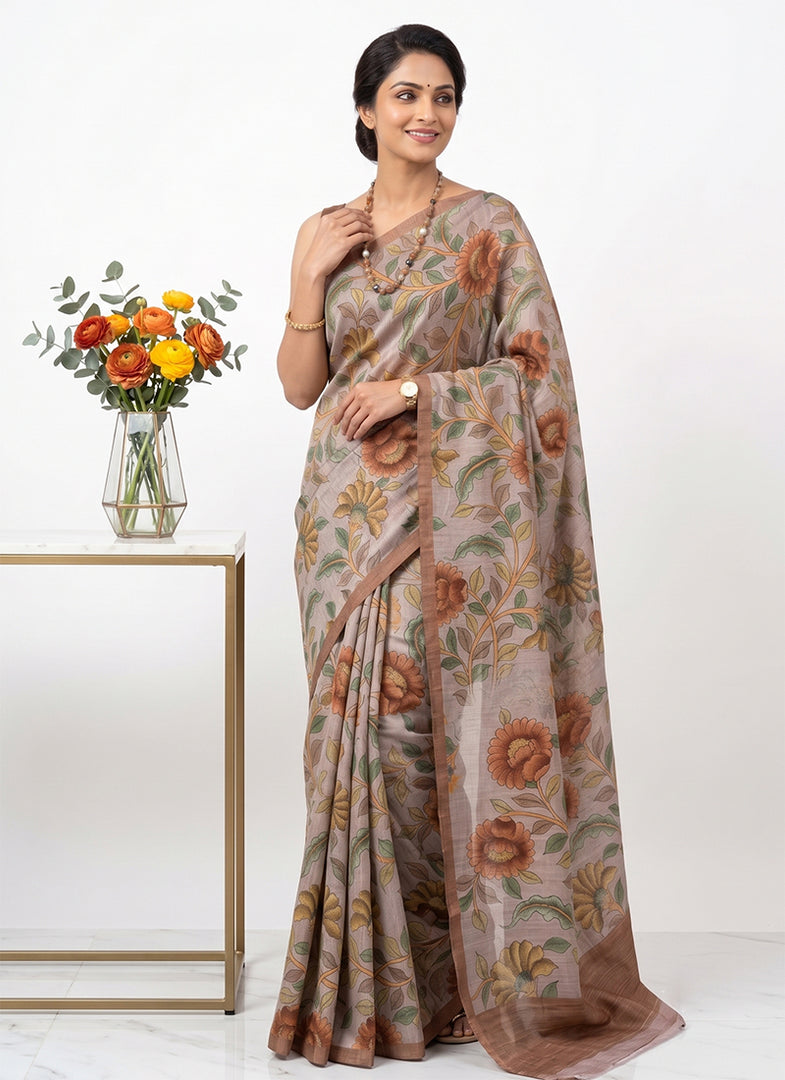 Siri Collections Premium Digital Printed Bhagalpur Silk Saree