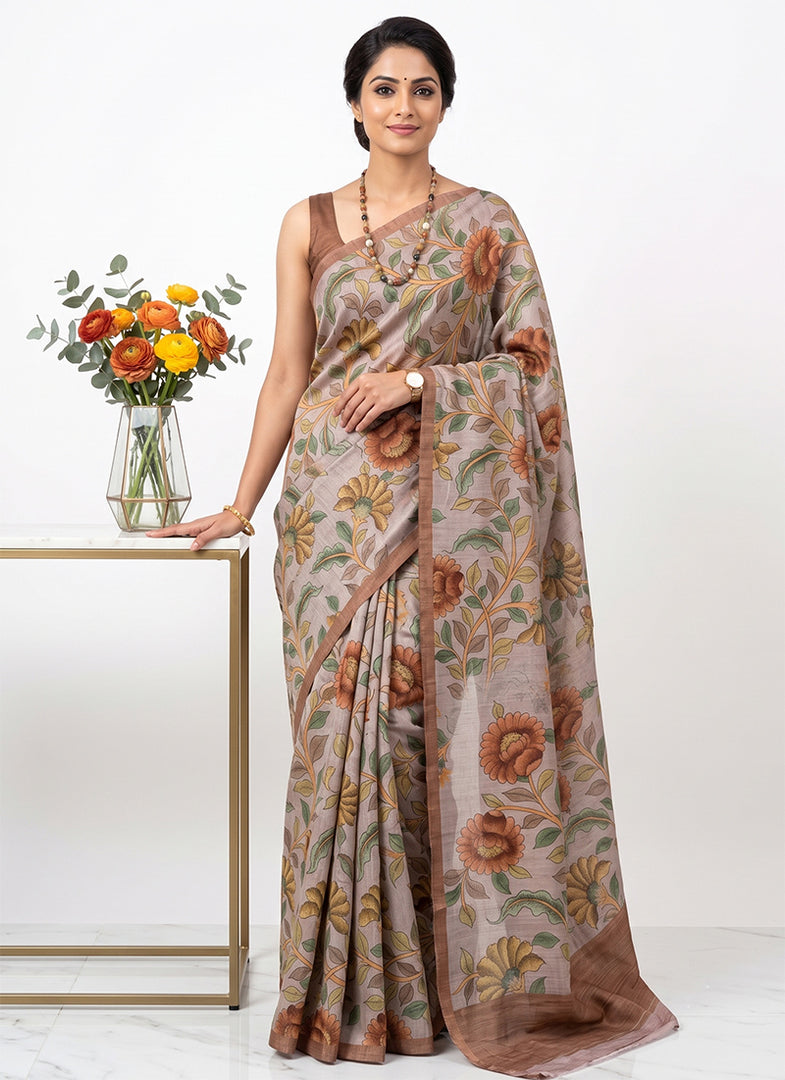 Siri Collections Premium Digital Printed Bhagalpur Silk Saree