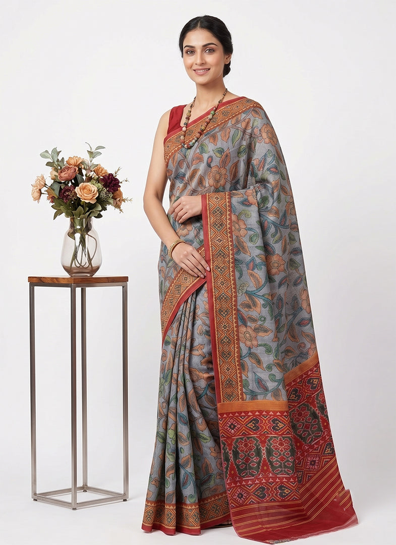 Siri Collections Premium Digital Printed Bhagalpur Silk Saree