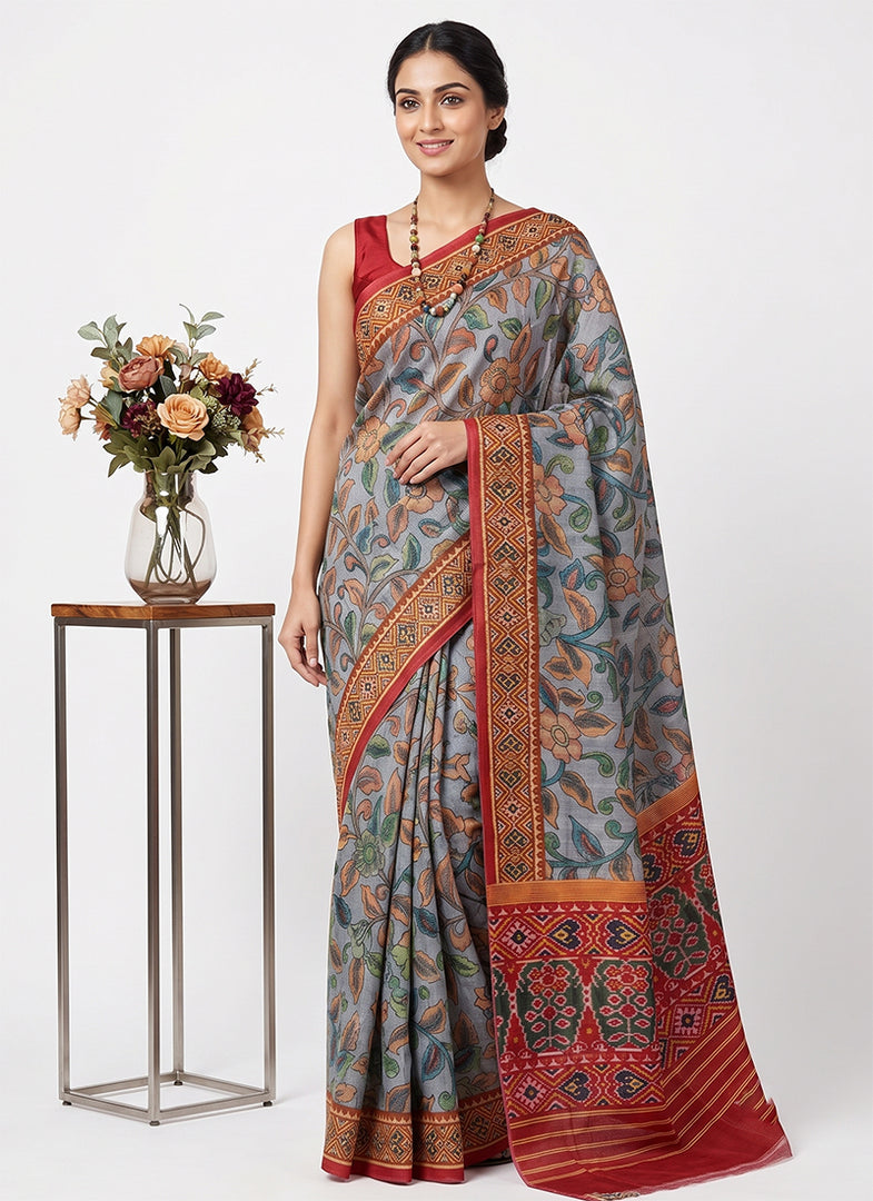 Siri Collections Premium Digital Printed Bhagalpur Silk Saree