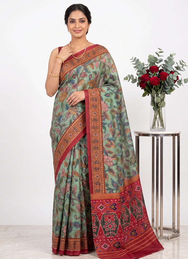 Siri Collections Premium Digital Printed Bhagalpur Silk Saree